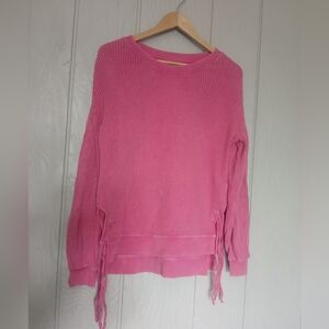 Pink Waffle Knit Tie Sides Saturday Sunday Antrhopologie Size XS